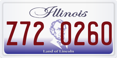 IL license plate Z720260