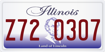 IL license plate Z720307