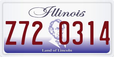 IL license plate Z720314