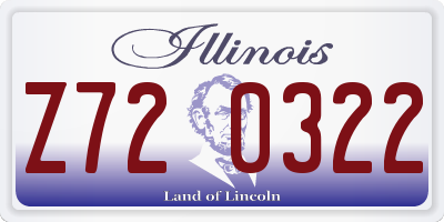 IL license plate Z720322