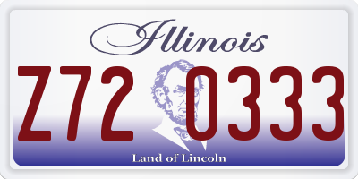 IL license plate Z720333