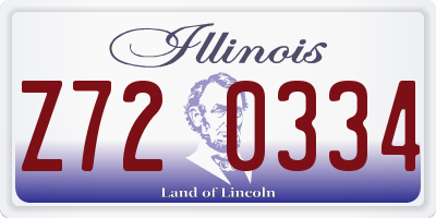 IL license plate Z720334
