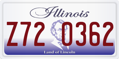 IL license plate Z720362