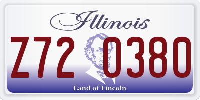 IL license plate Z720380