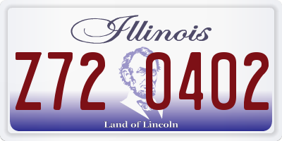 IL license plate Z720402