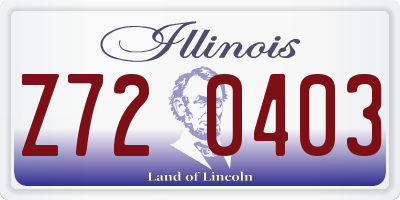 IL license plate Z720403