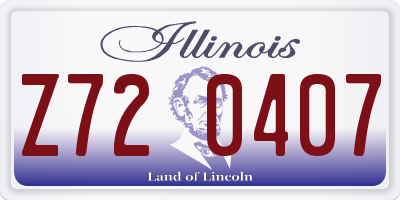 IL license plate Z720407