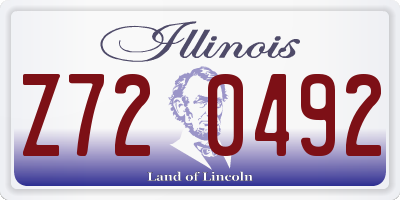 IL license plate Z720492
