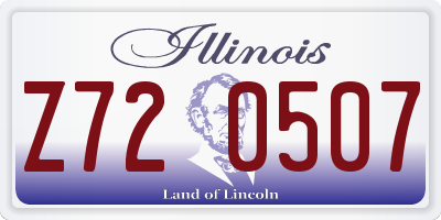 IL license plate Z720507