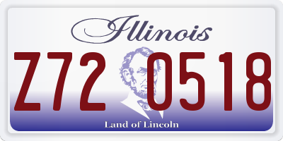IL license plate Z720518