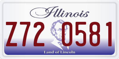 IL license plate Z720581