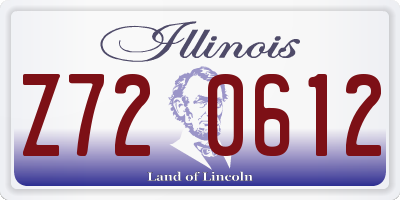 IL license plate Z720612