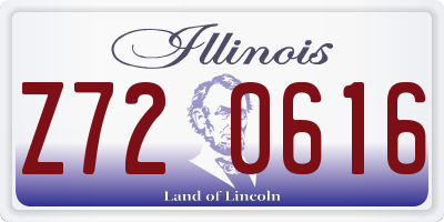 IL license plate Z720616