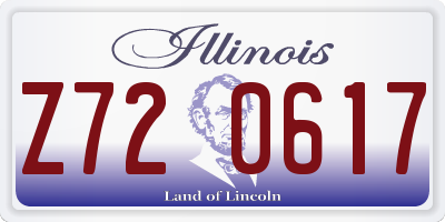 IL license plate Z720617