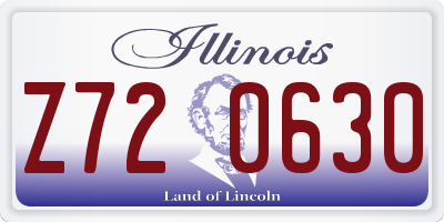 IL license plate Z720630