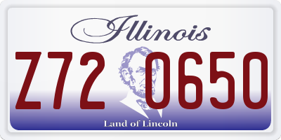 IL license plate Z720650