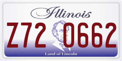 IL license plate Z720662
