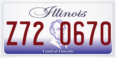 IL license plate Z720670