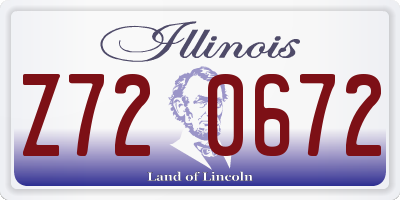 IL license plate Z720672