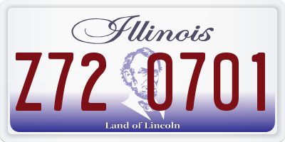 IL license plate Z720701