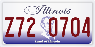 IL license plate Z720704