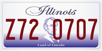 IL license plate Z720707