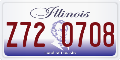 IL license plate Z720708
