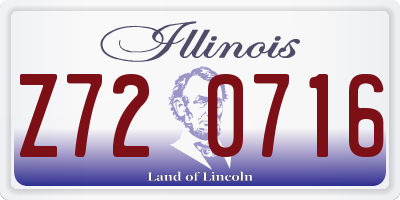 IL license plate Z720716