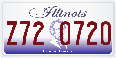 IL license plate Z720720