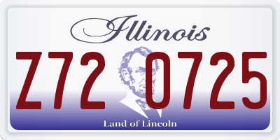 IL license plate Z720725