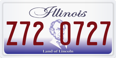 IL license plate Z720727