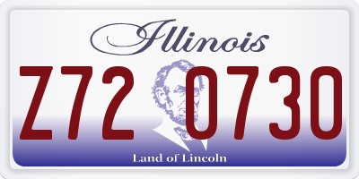 IL license plate Z720730