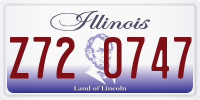 IL license plate Z720747