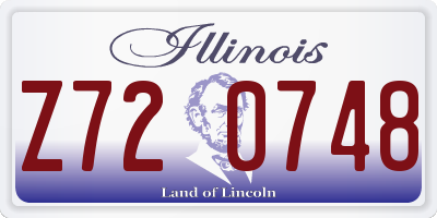 IL license plate Z720748