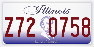 IL license plate Z720758