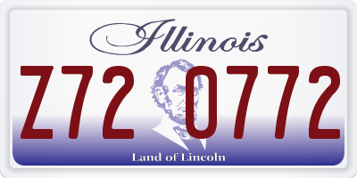 IL license plate Z720772