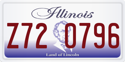 IL license plate Z720796
