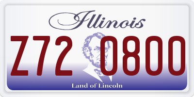 IL license plate Z720800