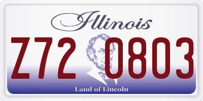 IL license plate Z720803