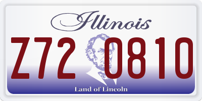 IL license plate Z720810