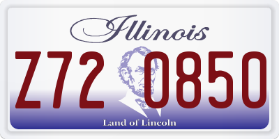IL license plate Z720850