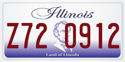 IL license plate Z720912