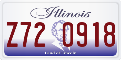 IL license plate Z720918