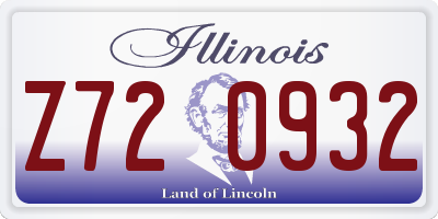 IL license plate Z720932