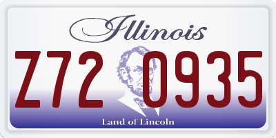 IL license plate Z720935