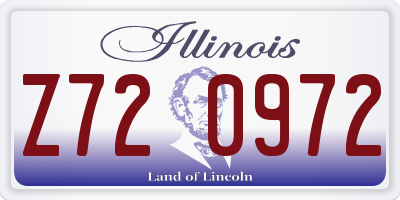 IL license plate Z720972