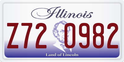 IL license plate Z720982