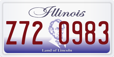 IL license plate Z720983