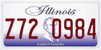 IL license plate Z720984