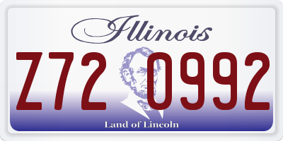 IL license plate Z720992